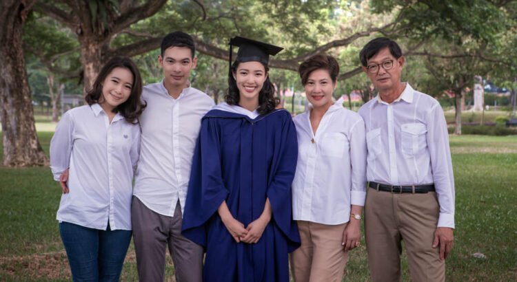 Outdoor graduation photo.