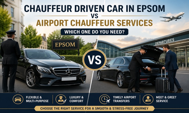 Chauffeur services comparison Epsom vs airport